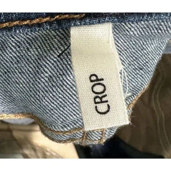 Rag & Bone Jeans Sz 27x 25” Inseam Frayed Hem Cropped High Rise Distressed Dark  - Picture 8 of 12